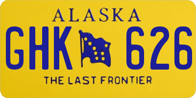 AK license plate GHK626