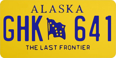 AK license plate GHK641