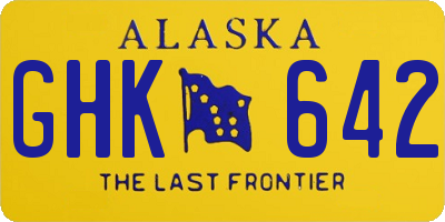 AK license plate GHK642