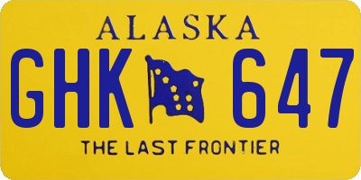 AK license plate GHK647