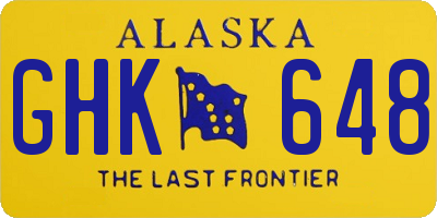 AK license plate GHK648