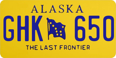 AK license plate GHK650