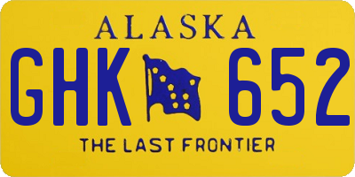 AK license plate GHK652