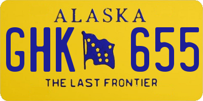AK license plate GHK655