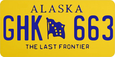AK license plate GHK663