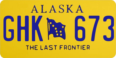 AK license plate GHK673