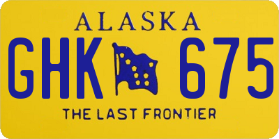 AK license plate GHK675
