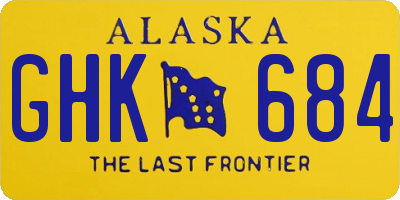 AK license plate GHK684