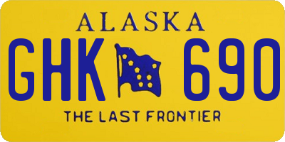 AK license plate GHK690