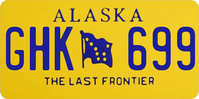 AK license plate GHK699