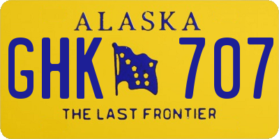 AK license plate GHK707