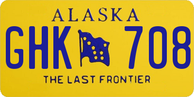 AK license plate GHK708