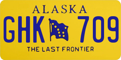 AK license plate GHK709