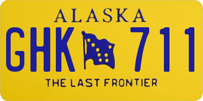 AK license plate GHK711