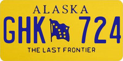 AK license plate GHK724