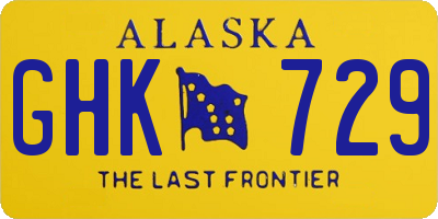 AK license plate GHK729