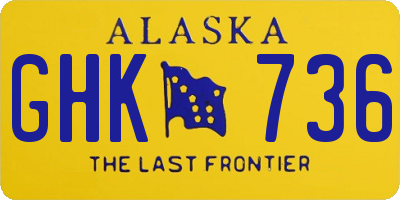 AK license plate GHK736