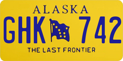 AK license plate GHK742