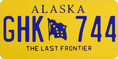 AK license plate GHK744