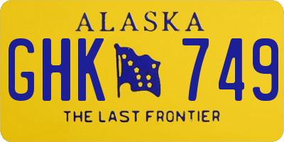 AK license plate GHK749