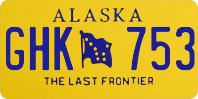 AK license plate GHK753