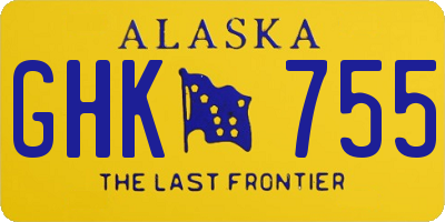 AK license plate GHK755
