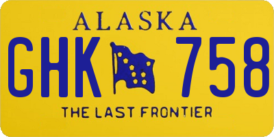 AK license plate GHK758