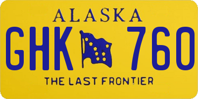 AK license plate GHK760