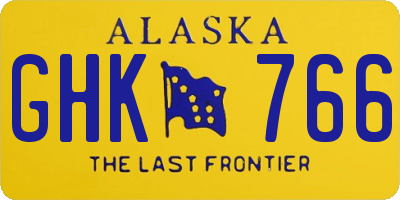 AK license plate GHK766