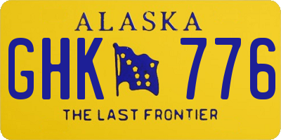 AK license plate GHK776