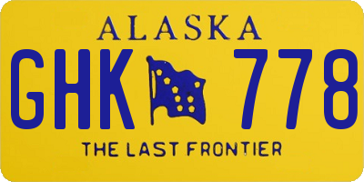 AK license plate GHK778