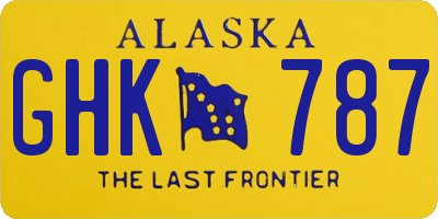 AK license plate GHK787