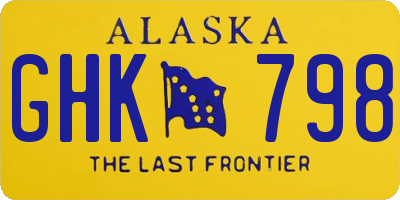AK license plate GHK798
