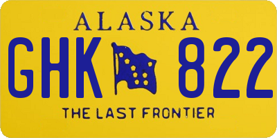 AK license plate GHK822