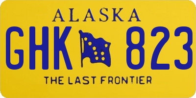 AK license plate GHK823