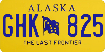 AK license plate GHK825