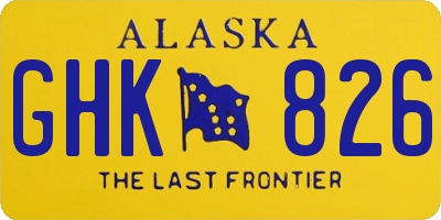 AK license plate GHK826
