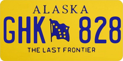AK license plate GHK828
