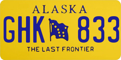 AK license plate GHK833