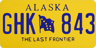 AK license plate GHK843