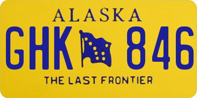 AK license plate GHK846