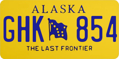 AK license plate GHK854