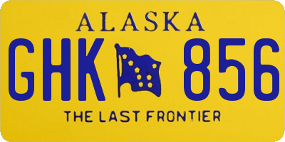 AK license plate GHK856