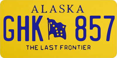 AK license plate GHK857