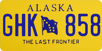 AK license plate GHK858