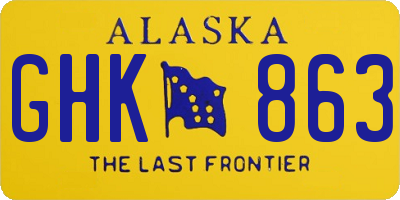 AK license plate GHK863