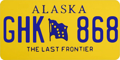 AK license plate GHK868