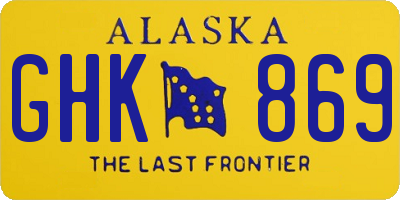 AK license plate GHK869