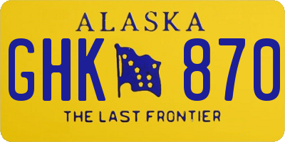 AK license plate GHK870