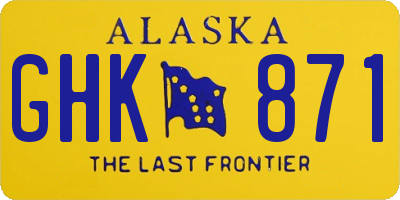 AK license plate GHK871